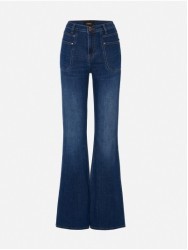 Calça de ganga com corte boca de sino