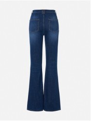 Calça de ganga com corte boca de sino