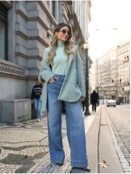 Calça de ganga com corte reto