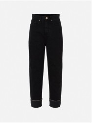 Calça de ganga preta com detalhes brilhantes