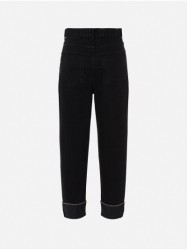 Calça de ganga preta com detalhes brilhantes