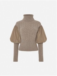 Camisola com gola alta e efeito abalonado