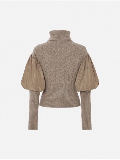 Camisola com gola alta e efeito abalonado
