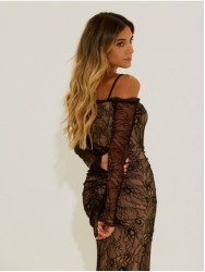 Vestido comprido em renda 