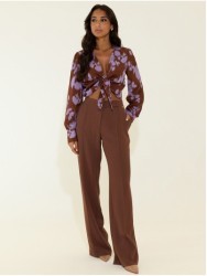 Printed blouse with knot