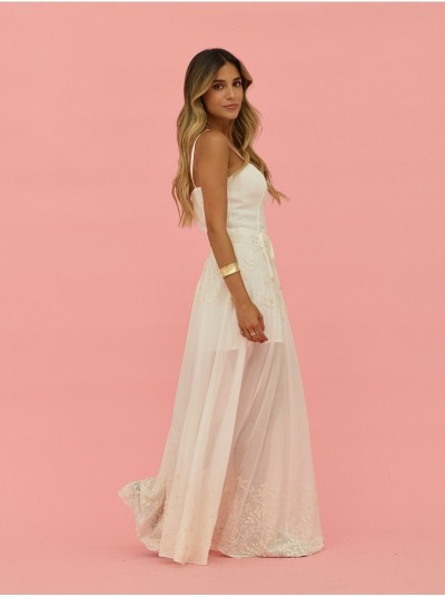 Long dress with embroidered detail