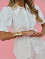 Blouse with metallic detail