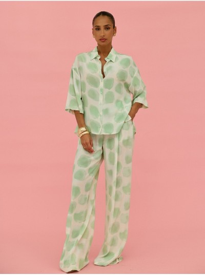 Flowing printed trousers with side pockets