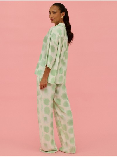 Flowing printed trousers with side pockets