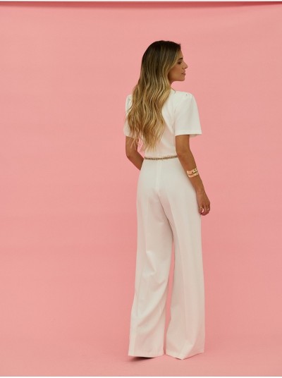 Jumpsuit with metal chain