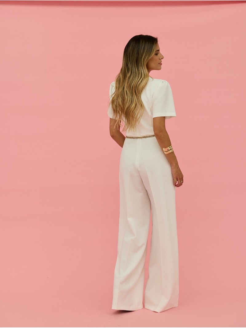 Jumpsuit with metal chain