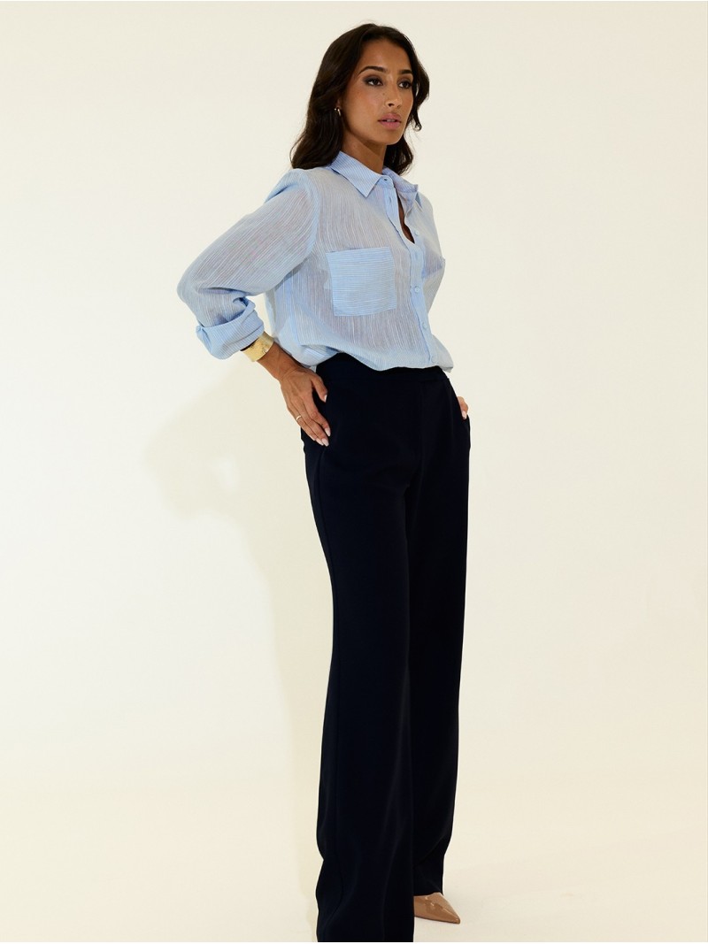 Blusa com riscas em linho