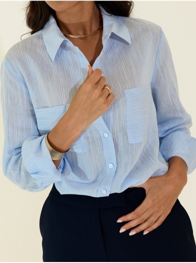 Blusa com riscas em linho