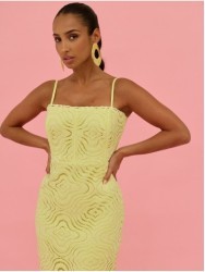 Long lace dress with thin straps