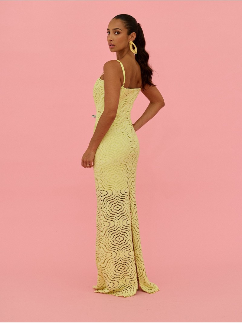 Long lace dress with thin straps