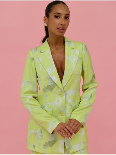 Blazer comprido estampado