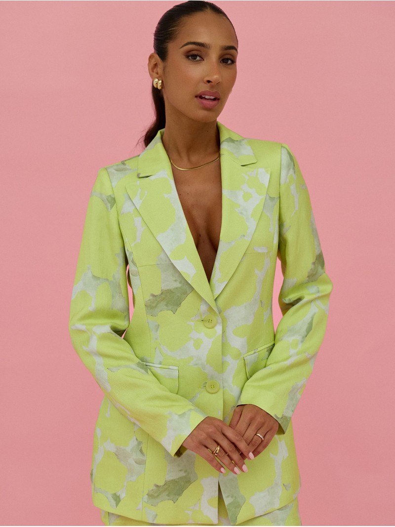 Long printed blazer