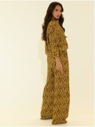 Fluid printed trousers with elastic waistband