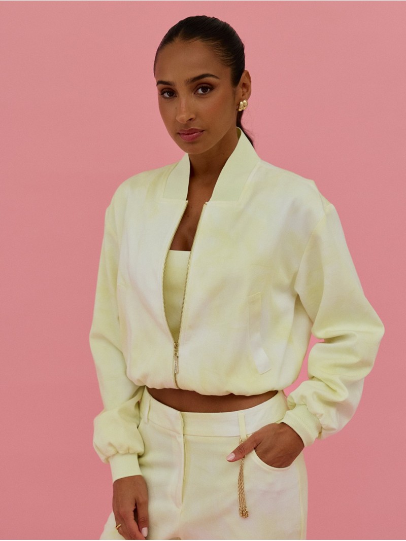 Tie-dye bomber with pockets