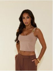 Knit top with metallic detail