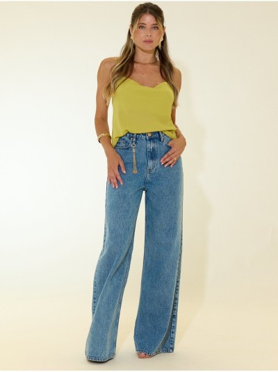 Thin-strapped top with draped neckline