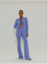 Blazer with shoulder pads and button detail