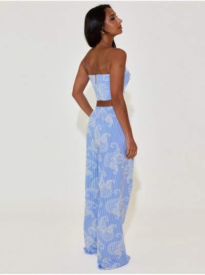 Strapless top with embroidered detail