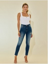 Calça de ganga skinny de cintura alta