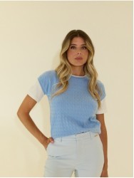 Knitted sweater with T-shirt effect