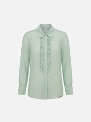 Blouse with ruffle at the front