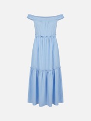 Vestido comprido com franzidos 