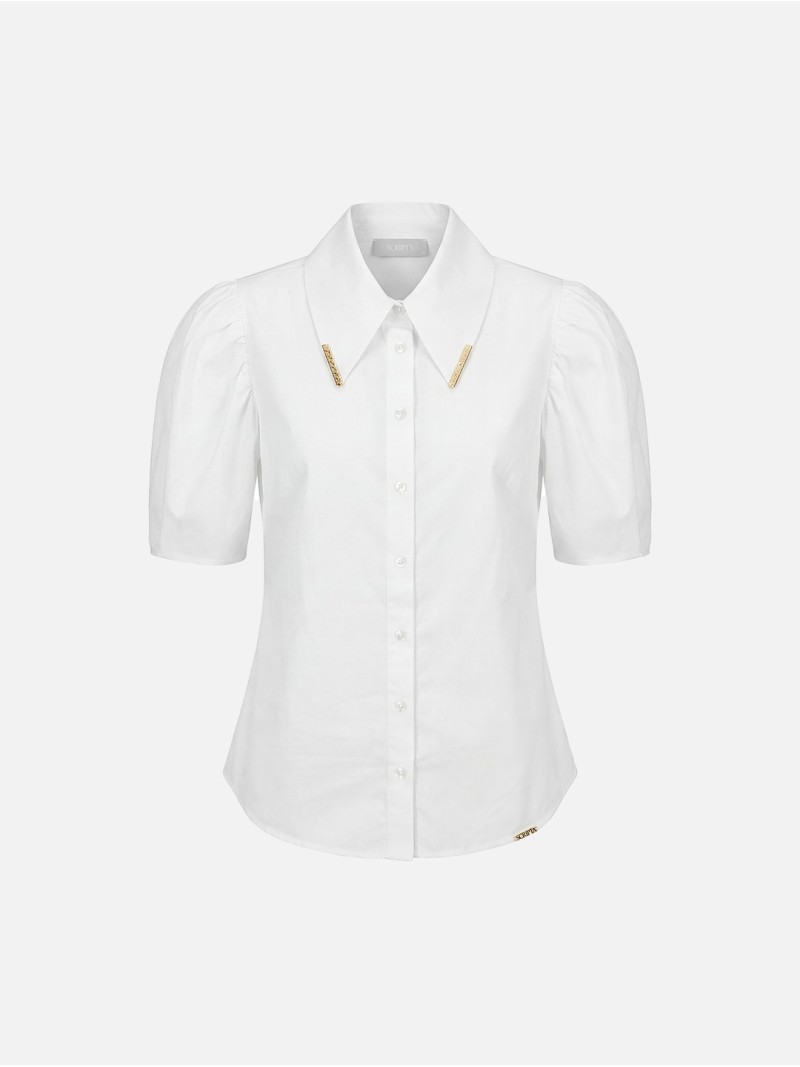 Blouse with metallic detail