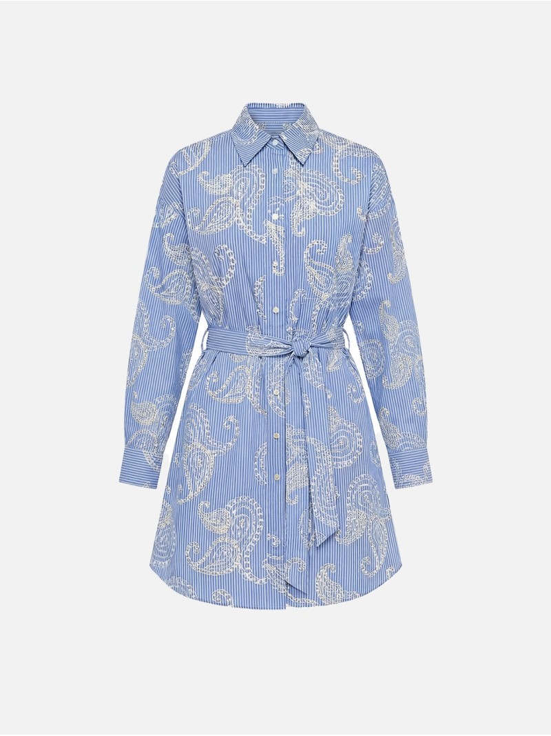 Tunic with belt and embroidered details