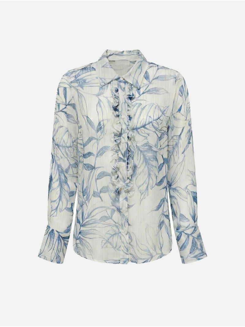 Blusa estampada com folho na frente