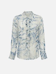 Blusa estampada com folho na frente