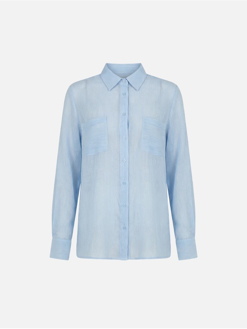 Blusa com riscas em linho