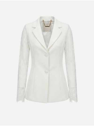 Blazer com mangas em renda