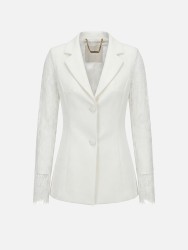 Blazer with lace sleeves