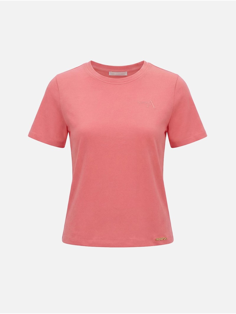 T-shirt básica em algodão com logo SCRIPTA