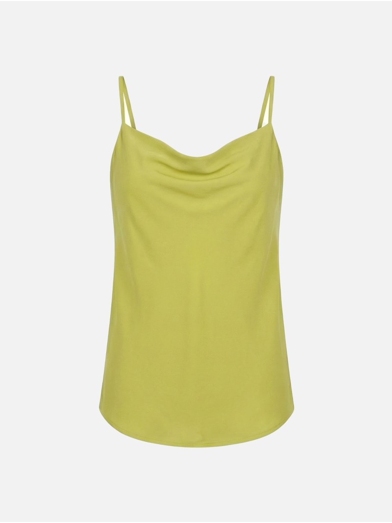 Thin-strapped top with draped neckline