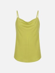 Thin-strapped top with draped neckline