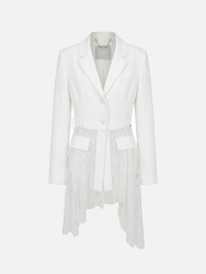 Blazer em tecido e renda