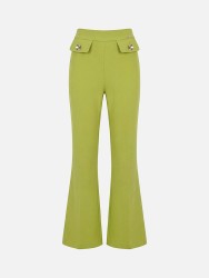 Flared trousers in plain fabric