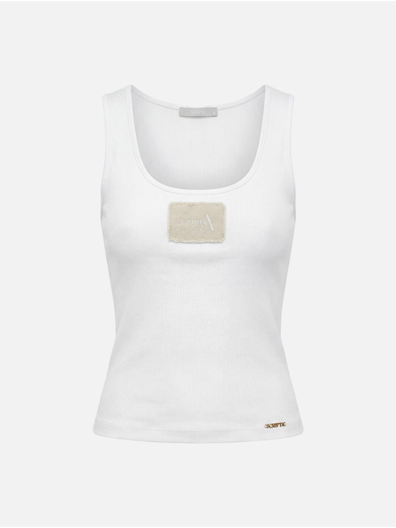 Top de alça larga com aplique com logo SCRIPTA