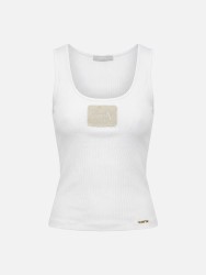 Wide-strapped top with SCRIPTA logo applique
