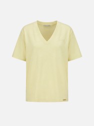 Cotton T-shirt with V-neck and SCRIPTA logo