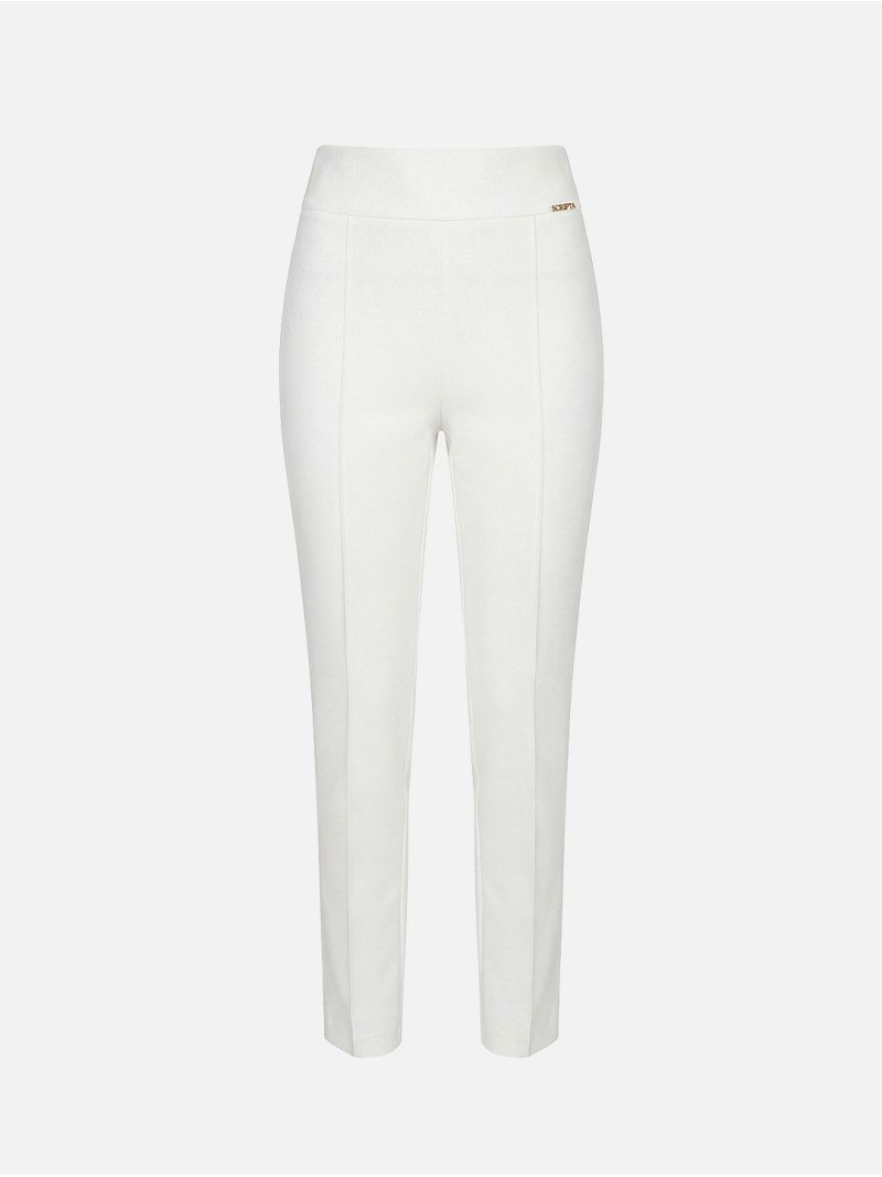 High-waisted classic trousers with front crease