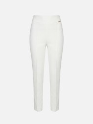 High-waisted classic trousers with front crease