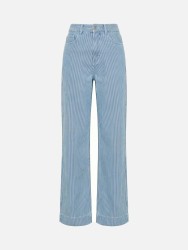 Calça jeans wide leg com risca