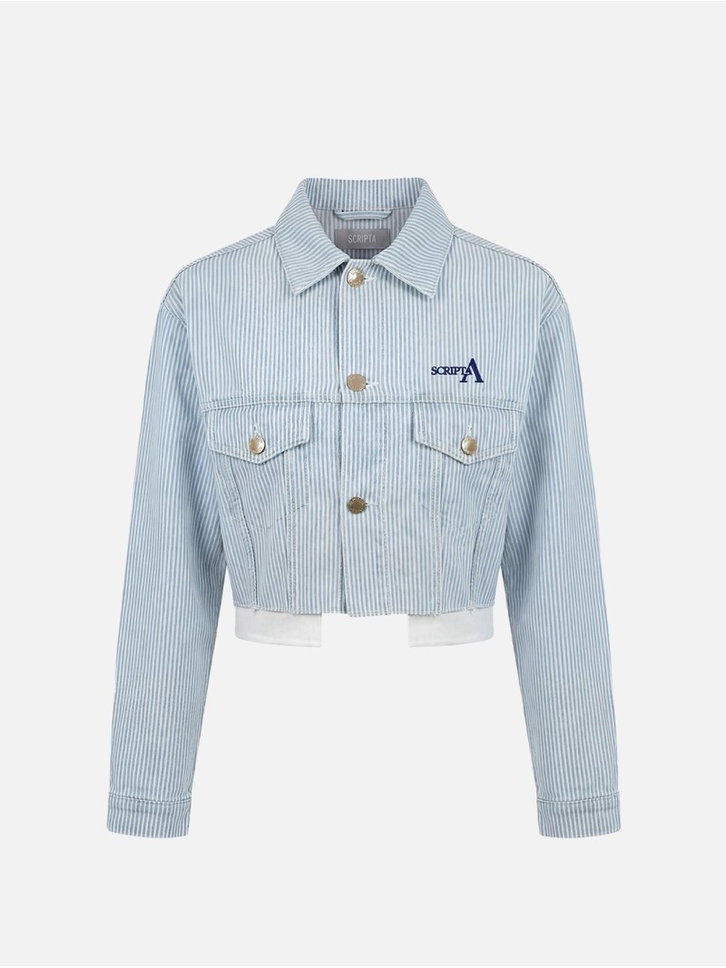 Short jacket with stripe and SCRIPTA logo